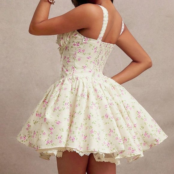 Multicolor Boho Womens Elegant Color Block Bow Accent Off Shoulder Long Dress - Picture 2 of 6